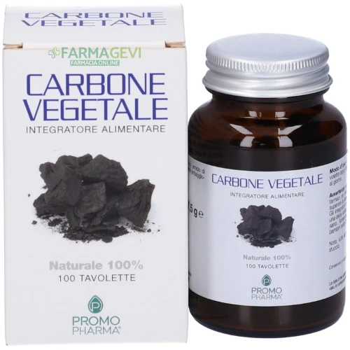 Carbone Vegetale per Gonfiore Promo Pharma – 100 Compresse