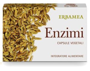 Enzimi Erbamea 24 Capsule per favorire l'Eliminazione di Gonfiori e Gas Addominali