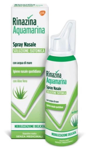Rinazina Aquamarina Spray Nasale Soluzione Isotonica 100 ml - Nebulizzazione Delicata