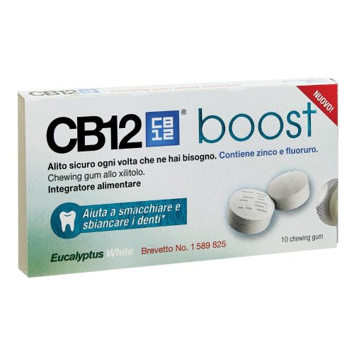 Cb12 Boost Eucalyptus White 10 Chewing Gum per Mineralizzazione Denti
