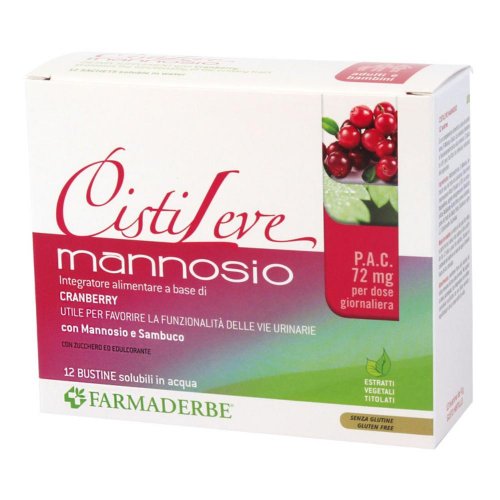 Cistileve Mannosio 12 Bustine - Integratore di D-Mannosio e Cranberry