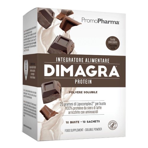 Dimagra Protein Cioccolato 10 Bustine - Proteine al Gusto di Cioccolato