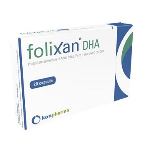 Folixan DHA 20 Capsule - Integratore di Acido Folico e Ferro