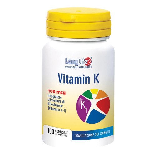 Longlife Vitamin K 100 mcg 100 Compresse - Integratore per Coagulazione Sanguigna