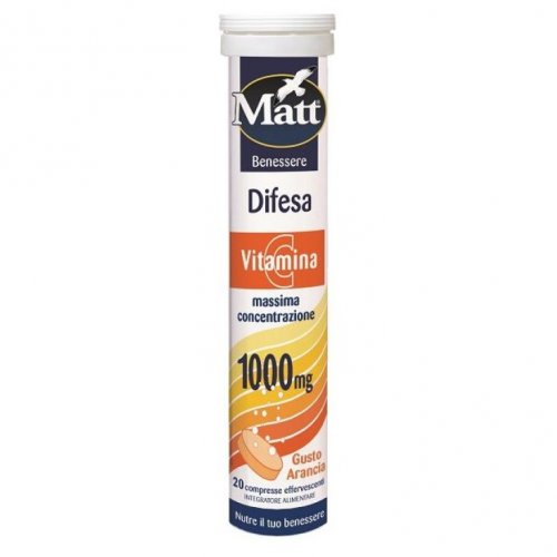 Matt Benessere Difesa Vitamina C - 20 Compresse Effervescenti Gusto Arancia