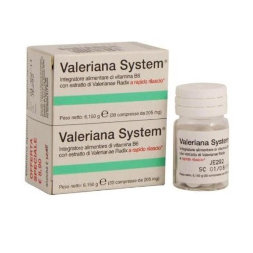 Valeriana System 30 Compresse + 30 Compresse per Ansia e Stress