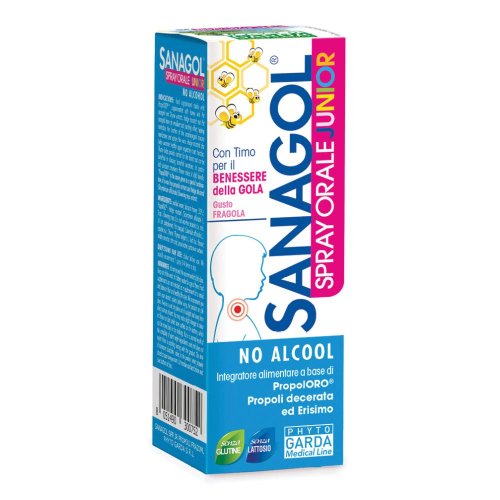 Sanagol Spray Junior per Mucosa Orofaringea - Gusto Propoli e Fragola 20 ml