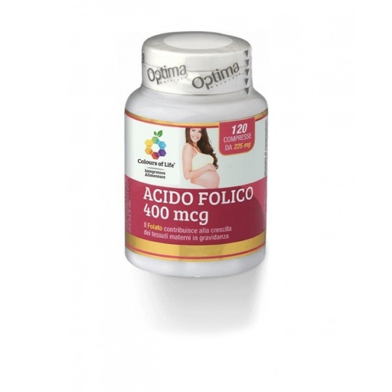Acido Folico Optima Naturals 400 Mcg - Integratore per la Gravidanza 120 Compresse