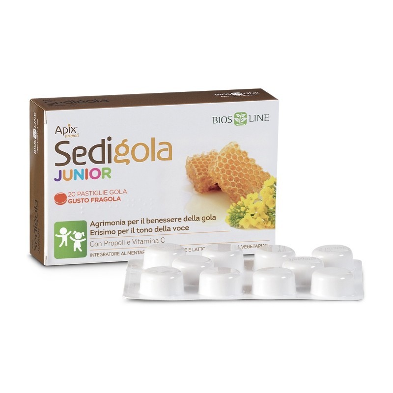 Apix Sedigola Junior Gusto Fragola 20 Pastiglie - Integratore Per La Gola