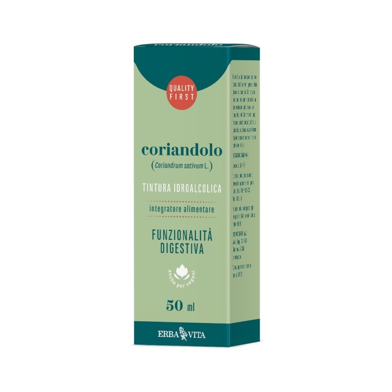 Coriandolo Tintura Idroalcolica Erba Vita 50 ml - Integratore per Funzionalità Digestiva