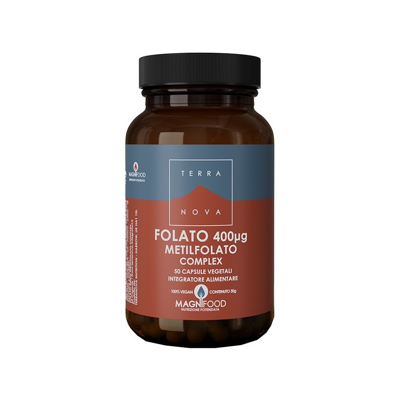 Terranova Folato Complex 400 mg - Integratore per la Gravidanza 50 Capsule
