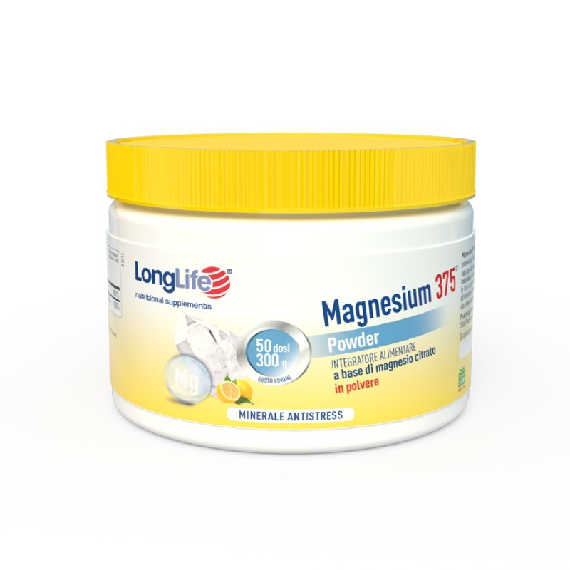 Magnesium 375 Powder LongLife Limone 300 Grammi - Integratore di Magnesio