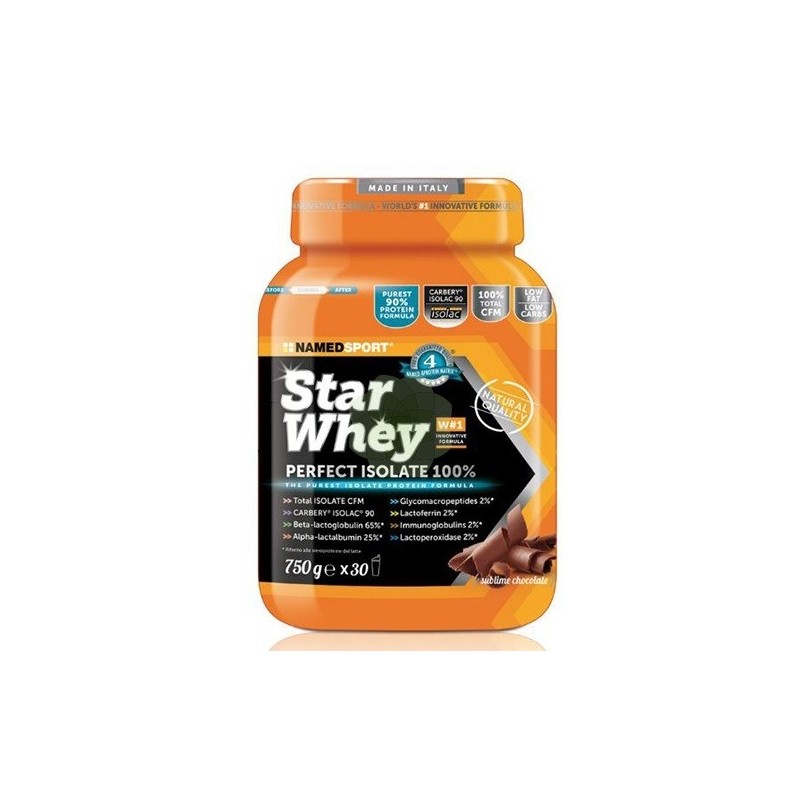 Star Whey Perfect Isolate Sublime Chocolate Named Sport - 750 Grammi