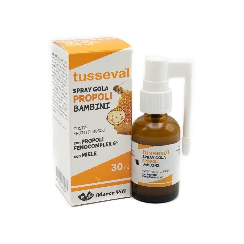 Tusseval Spray Gola Bambini da 30 ml - Integratore di Propoli per la Gola