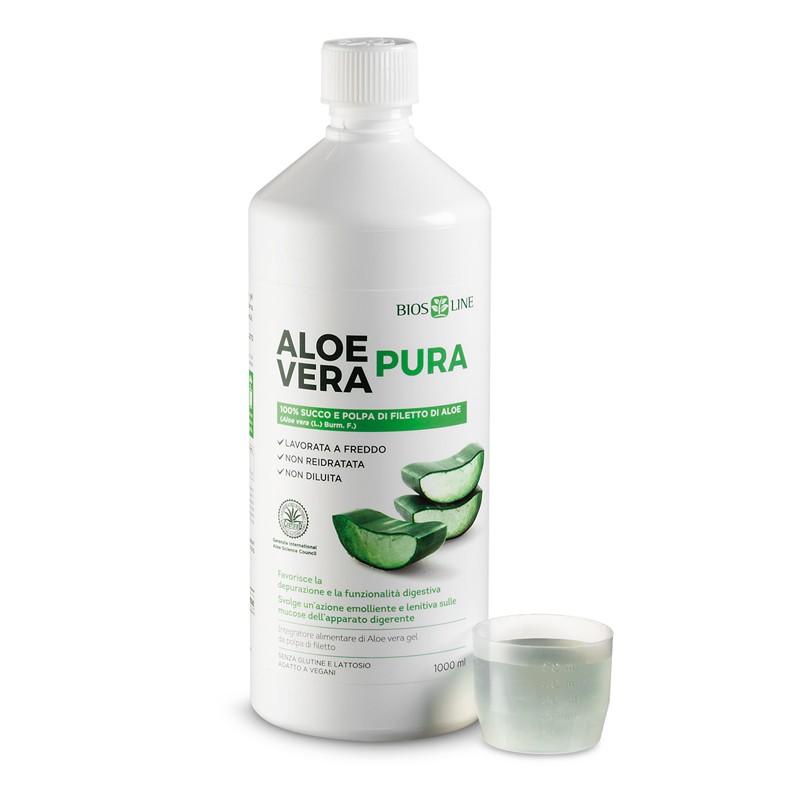 Aloe Vera Pura Bios Line Flacone da 1 Litro - Integratore per il Benessere Gastrointestinale