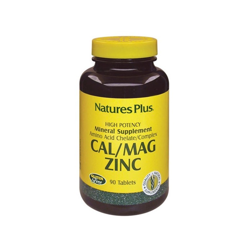 Natures Plus Calcio Magnesio Zinco 90 Tavolette - Integratore per Ossa