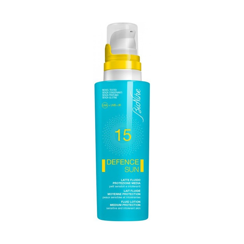 defence sun latte solare fluido  spf 15 protezione solare media 125 ml