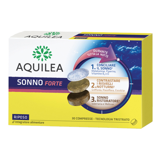Aquilea Sonno Forte 30 Compresse - Melatonina per Dormire Meglio