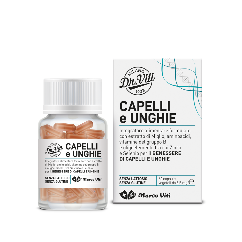 Dr. Viti Capelli e Unghie - Integratore Benessere di Capelli e Unghie - 60 Capsule