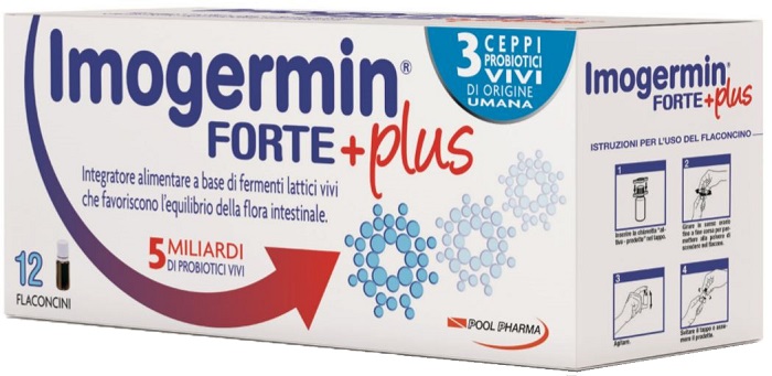 Imogermin Forte + Plus 12 Flaconcini - Integratore per Disturbi Intestinali