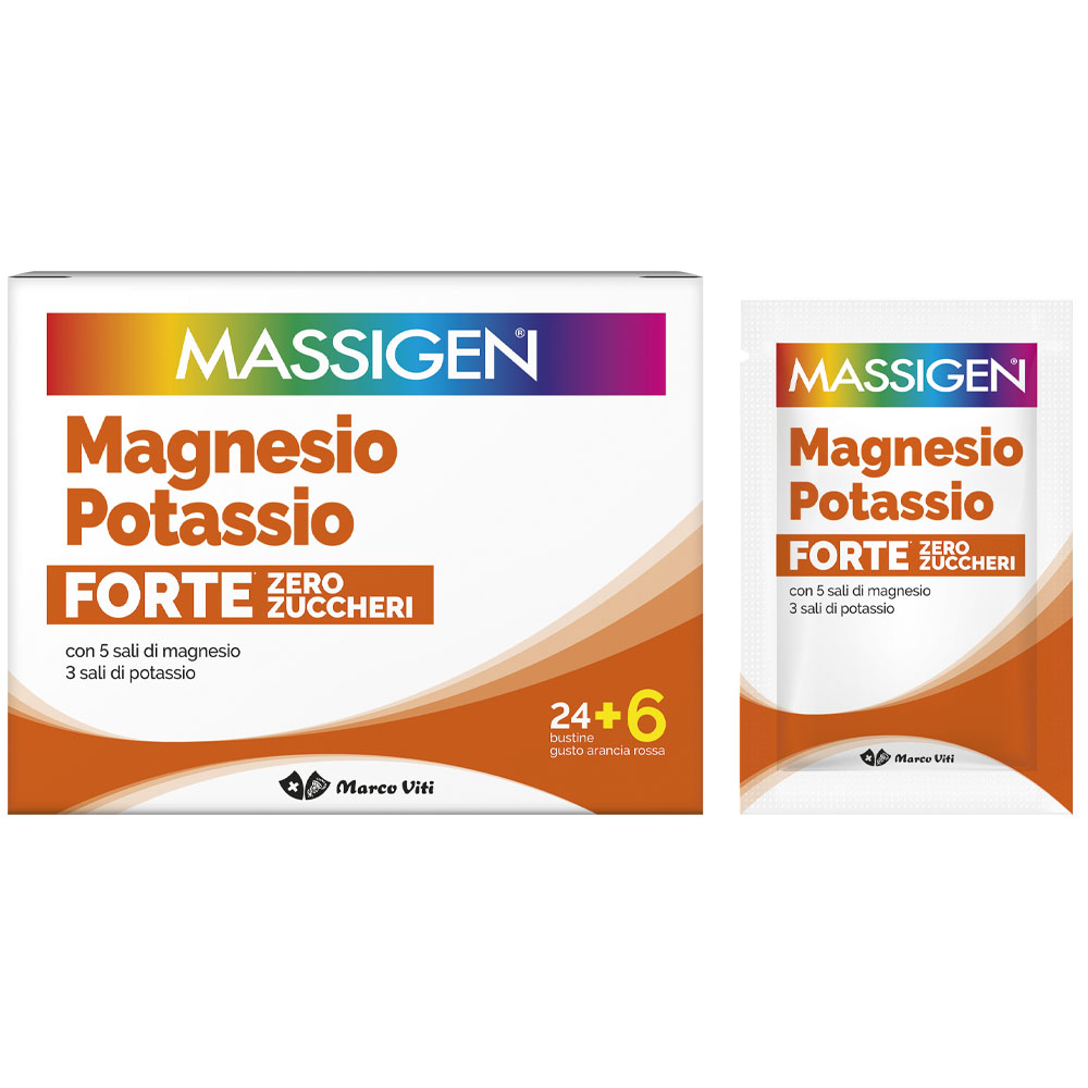 Massigen Magnesio Potassio Forte Zero Zuccheri - 24/24+6 Bustine