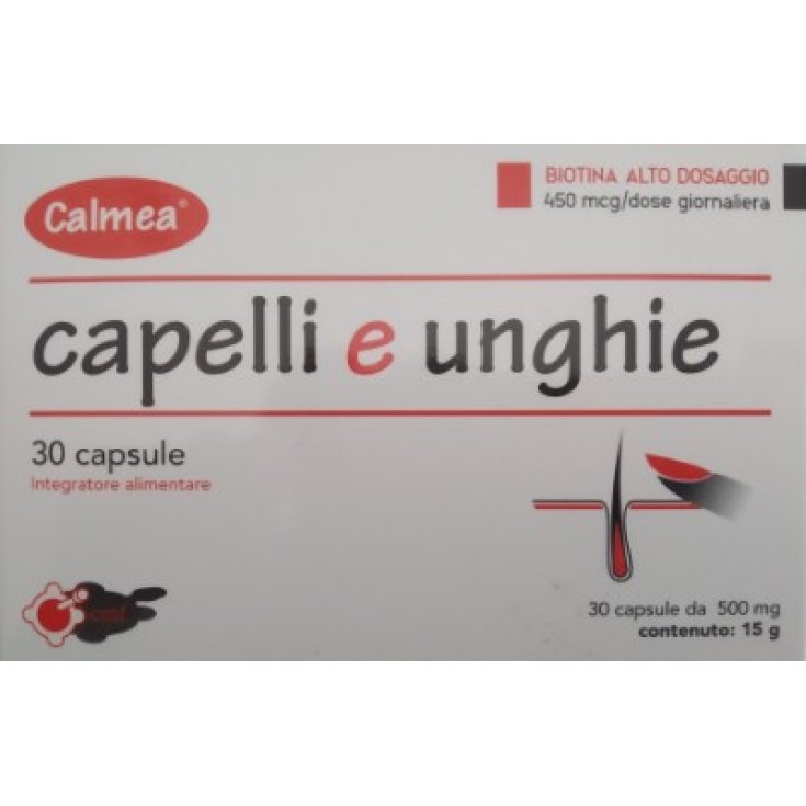 Calmea Capelli e Unghie 30 Capsule - Integratore per Capelli Sfibrati Tendenti alla Caduta
