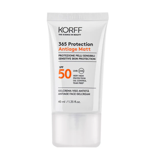 Korff 365 Protection Antiage Matt SPF 50+ Gel Crema Viso Protettiva Per Pelle Sensibile 40 Ml