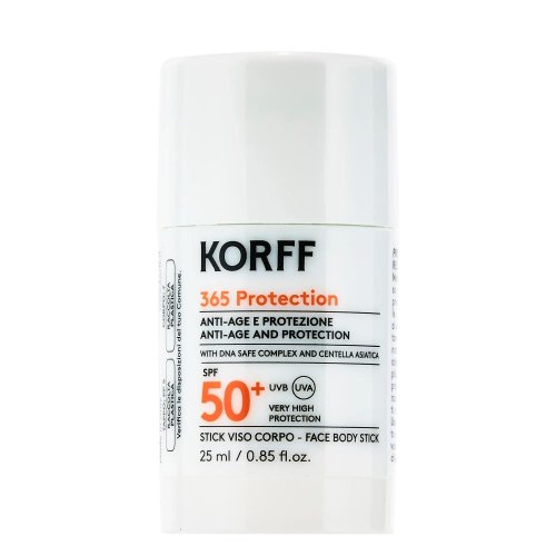 Korff 365 Protection Stick Viso E Corpo SPF50+ Stick Solare Per Zone Sensibili, Tatuaggi E Cicatrici 25 Ml