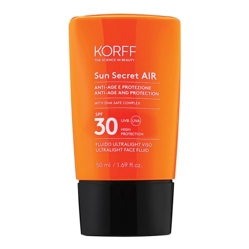 Korff Sun Secret Air Fluido Protettivo SPF30 Solare Anti Età Ultra Leggero Per Il Viso 50 Ml