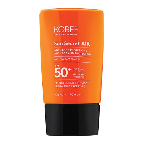 Korff Sun Secret Air Fluido Protettivo SPF50+ Solare Anti Età Ultra Leggero Per Il Viso 50 Ml