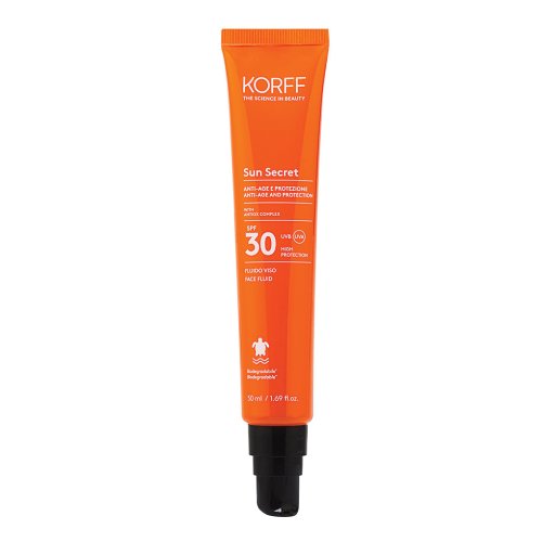 Korff Sun Secret Fluido Protettivo Anti Età SPF 30 Solare Viso Antimacchie 50 Ml