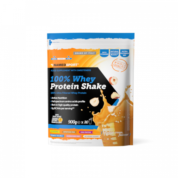 100% Whey Protein Shake Hazelnut Cream 900 Grammi - Named Sport