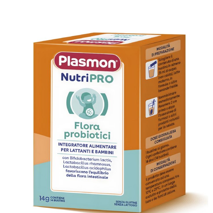NutriPRO Flora Probiotici Plasmon 14 Bustine - Probiotici per Neonati