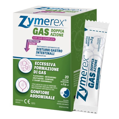 Zymerex Gas Doppia Azione 20 Bustine - Integratore per Formazione di Gas