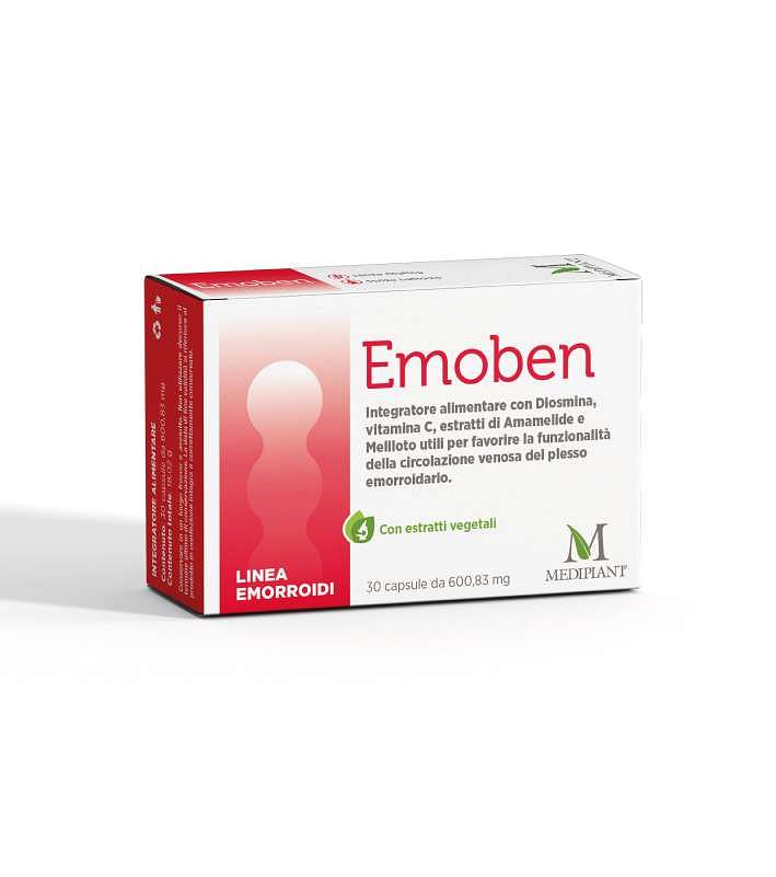 Emoben 30 Capsule - Integratore per Circolazione ed Emorroidi