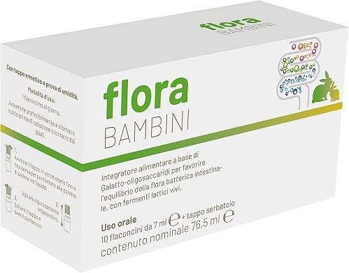 Flora Bambini 10 Flaconcini - Fermenti Lattici Vivi per Intestino