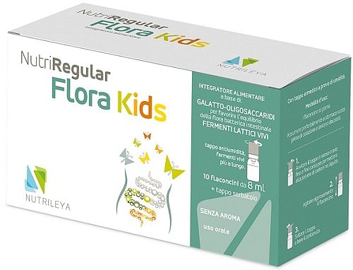 Flora Kids Nutriregular 10 Flaconcini - Fermenti Lattici Vivi per Bambini
