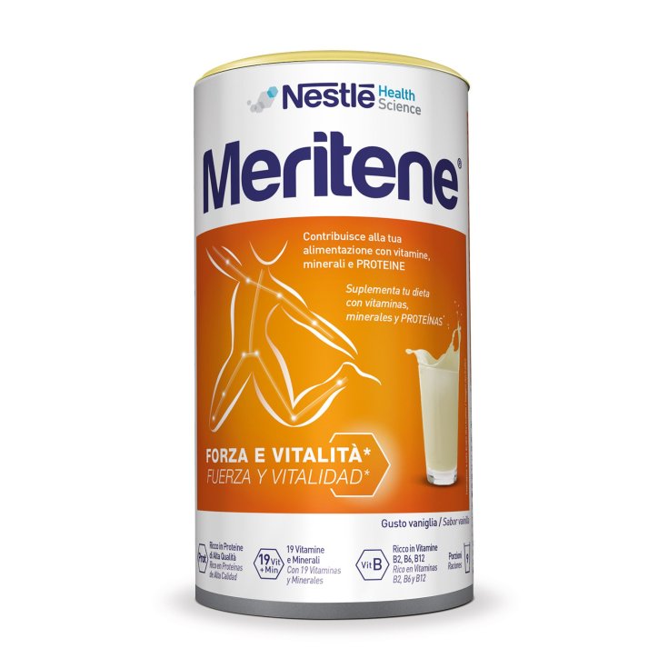Meritene Forza e Vitalità Vaniglia - Polvere di Proteine con Vitamine e Minerali 270 Grammi