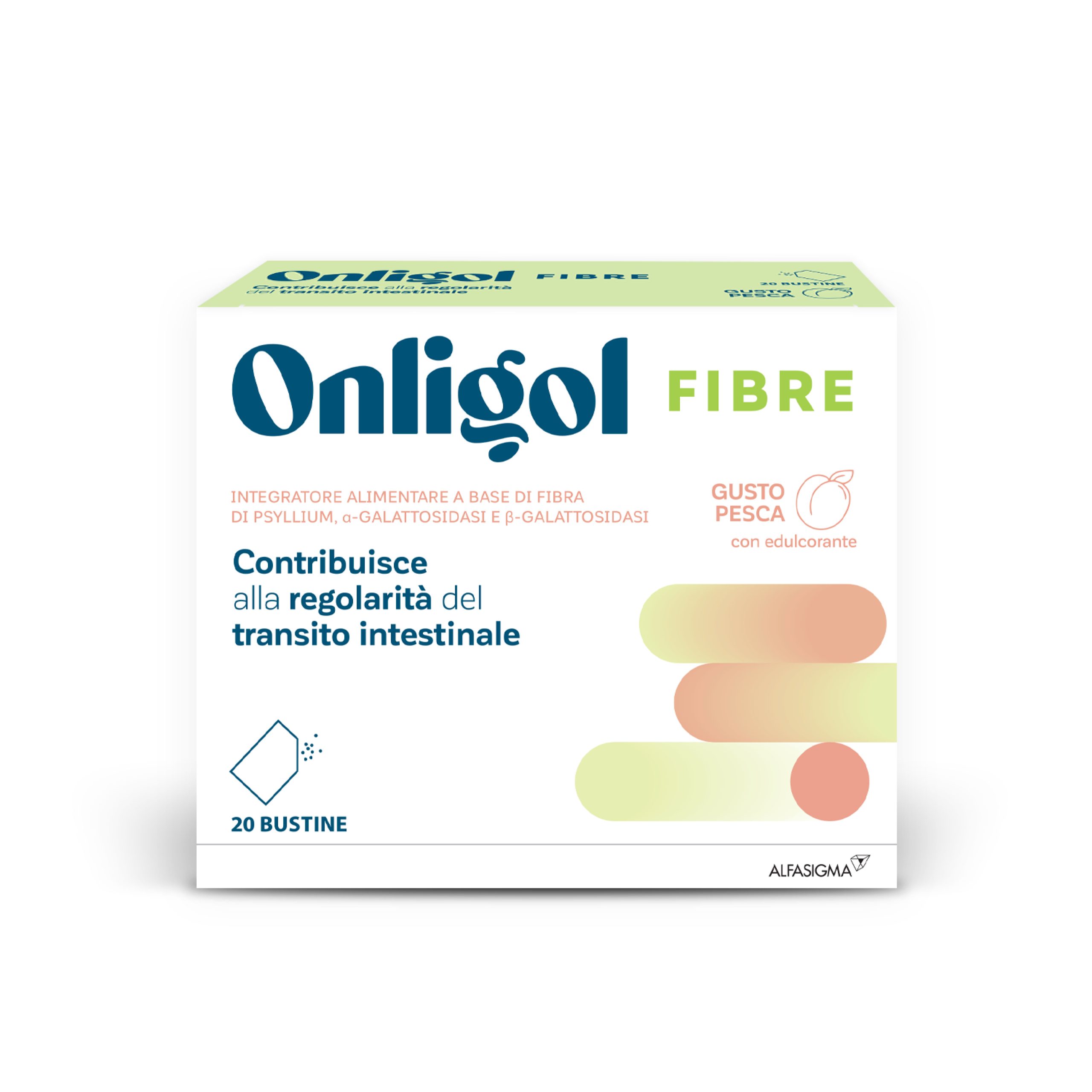 Onligol Fibre Pesca 20 Bustine - Fibre per Benessere Intestinale