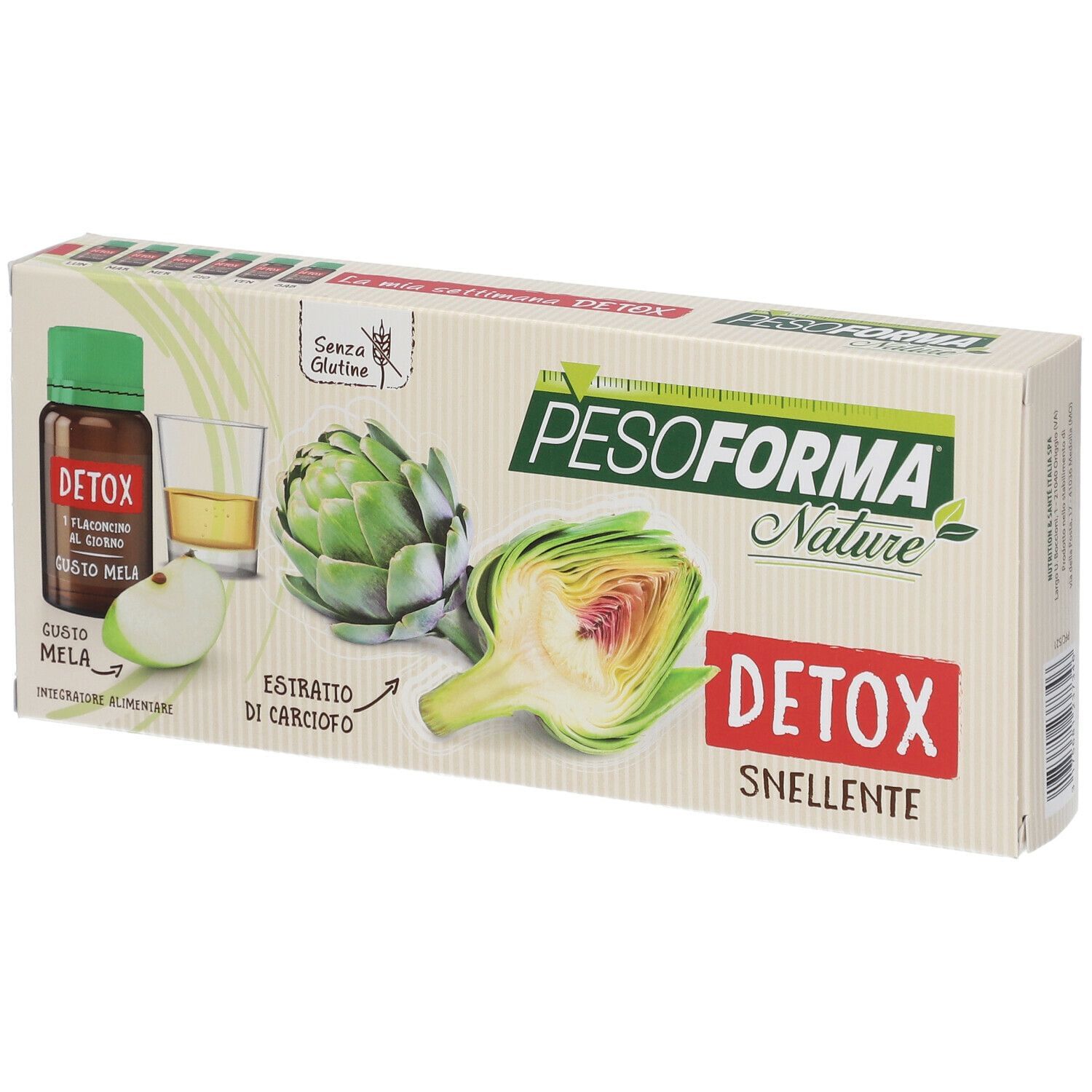 Pesoforma Nature Detox Snellente 6 Flaconcini - Drenante a Base di Carciofo