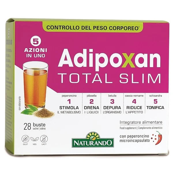 Adipoxan Total Slim 28 Bustine - Integratore per Accumulo di Peso