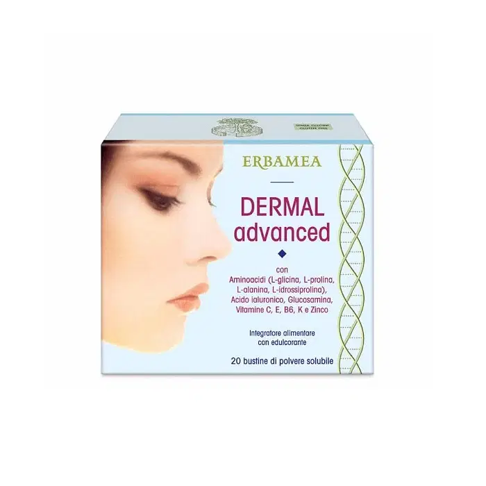 Dermal Advanced Erbamea 20 Bustine - Integratore per Pelle con 4 Aminoacidi