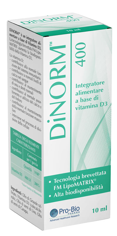 Dinorm 400 - Gocce di Vitamina D3 per le Ossa 10 ml