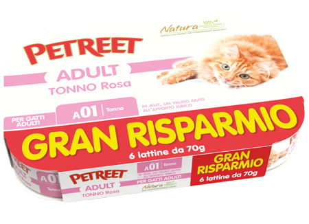 PETREET CAT A01 GR TONNO ROSA 6X70 G