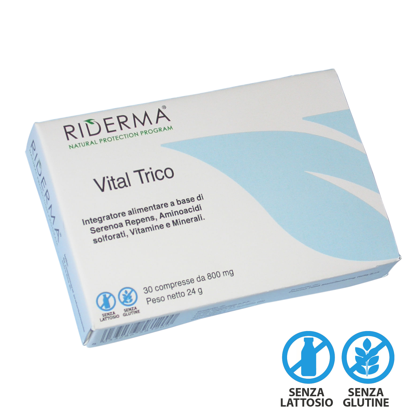 Riderma Vital Trico 30 Compresse - Vitamine e Minerali per Caduta dei Capelli